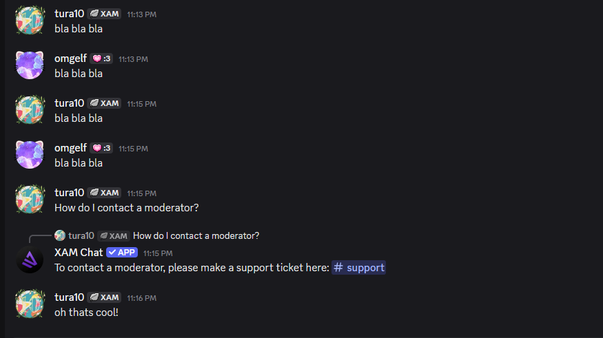 XAM Support Responding to Questions